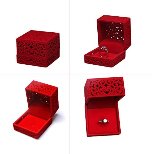 Caixa de jóias de veludo de caçador de top para um presente de engajamento para o casamento de casamento favorita arte oriental