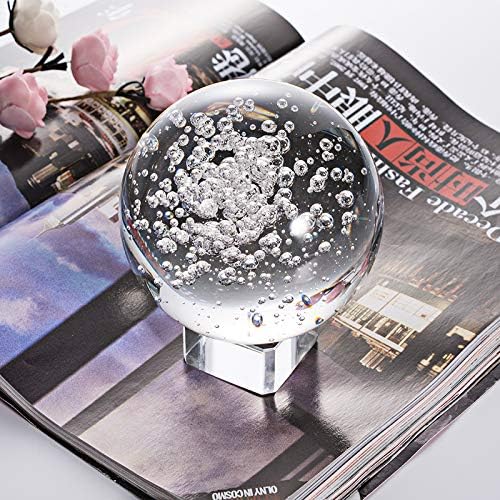 Bola de bolhas de cristal de 1,6 polegada - bolas decorativas de vidro longwin com suporte