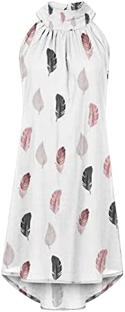 Vestidos de verão Zefotim para mulheres 2022, Trendy Halter pescoço liso estampa floral Mini vestido de festa de praia