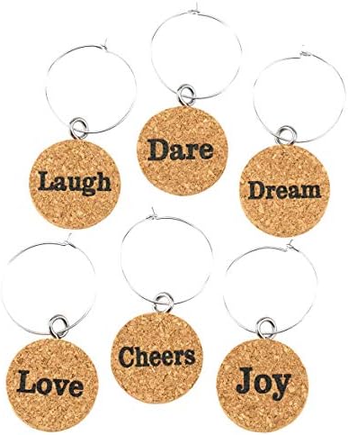 Inspirational Cork Wine Charms Conjunto de 6