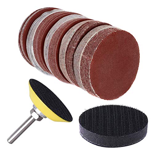 130pcs 2 polegadas Lixing Discs Pad, Almofadas de esponja de haste de haste de 1/4 de hastes para refrigerador de refring