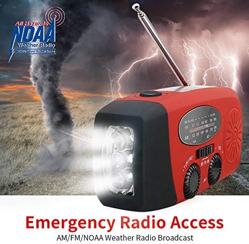 1ih emergency manivela manivela auto -acionada Rádio meteorológico com lanterna LED