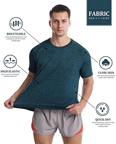 Mens Quick Dry Dry Fit Athletic Workout Gym Running Tshirt Camiseta ativa para Men Activewear Sport Sport Fitness Wicking