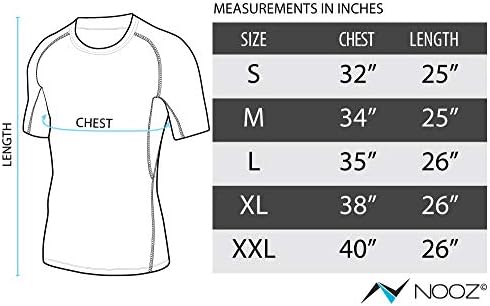 Nooz 4 Way Stretch Men's Cool Tech Quick Dry Compression Camiseta de manga curta