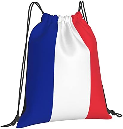 Saco de cordão de empate France-Flag-Blue-White-Red Gym Bag Sackpack Sports Mackpack For Men Mulheres meninas