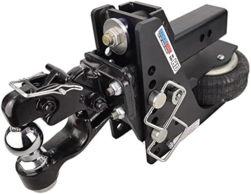 Shocker HD 20k Max Black Air Pintle & Ball Combo Hitch, encaixa 3 Hitch, tem 2 Ball