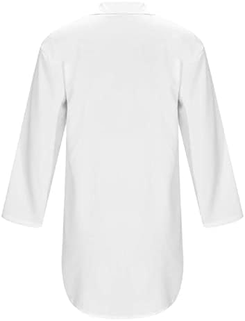 T-shirt moderna da escola de túnica para férias de férias de manga comprida camiseta de lapela de botão de impressão de ajuste legal