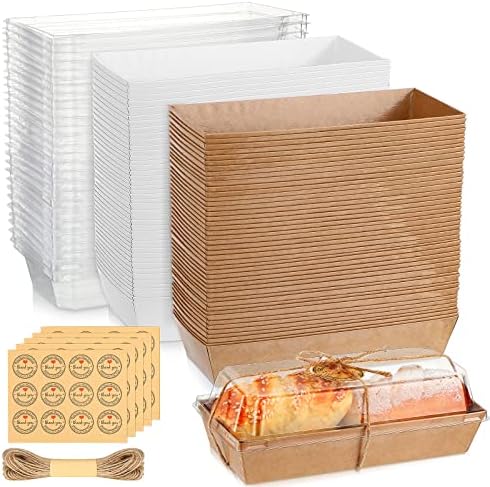 100 peças Caixas de charcuterie Recipientes descartáveis ​​de alimentos com tampas e cordas Caixa de sanduíche de papelão para padrão