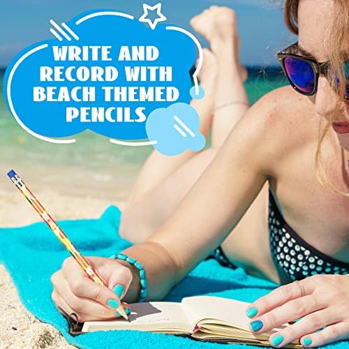 Fainne 144 peças Praia Lápis com tema de praia Cool lápis fria para crianças lápis de verão em massa vários lápis coloridos