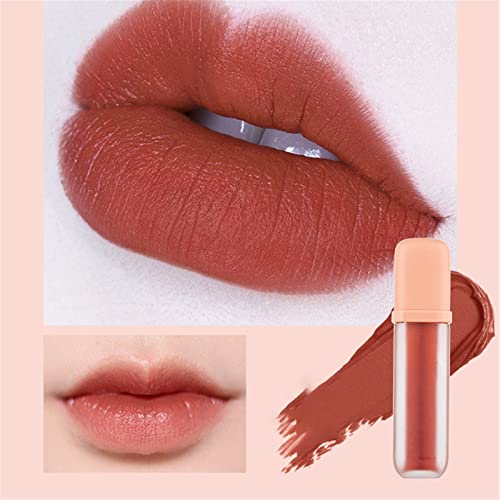 Xiahium Lip Gloss Lot Clear Velvet Mattes Air Lip Lip Glaze Velvet Mattes Lip Gloss não desaparece e mostra um protetor