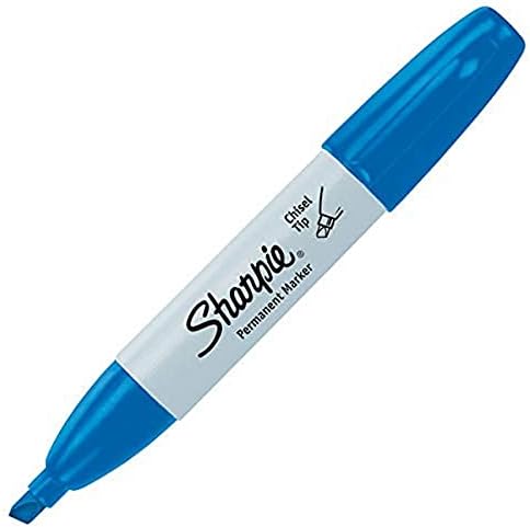 Marcadores permanentes de Sharpie, ponta larga, cinzel, 12 pacote, azul