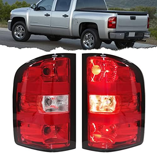 Luzes traseiras de vgetting para Chevy Silverado 2007-2013 Luzes traseiras Montagem da lâmpada traseira com lente de lente vermelha de substituição de lâmpada um par