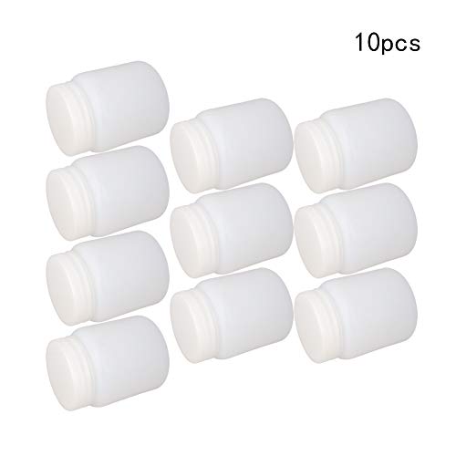 Bettomshin 10pcs 300ml PE Garrafas de plástico com tampas, garrafas de plástico de boca larga com marcas de escala, recipiente