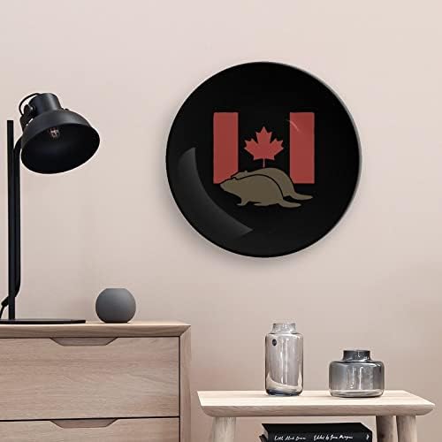 Casto na bandeira canadense Placa decorativa de osso da bandeira com stand home Wobble-Places Placas de sobremesa