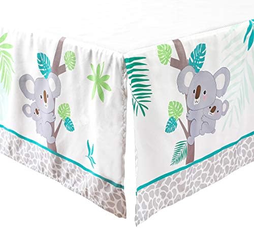 La Premura Baby Koala Conjunto de roupas de cama de berçário, conjunto de berços de tamanho padrão de 3 peças, cinza e verde, cama