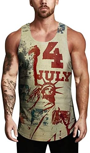 XXBR 4 de julho Dia da independência do dia EUA Sinalizador sem mangas T-shirts Gym Fitness Cole