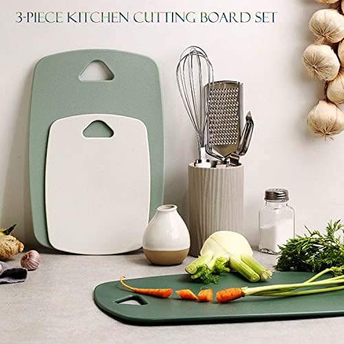 Placas de corte para cozinha, conjunto de tábua plástica de 3, tábuas de corte grossas para carne, vegeta