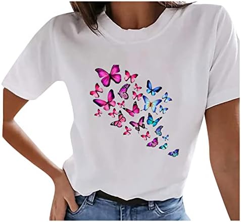 Camisa da blusa para feminino mensalto de outono verão 2023 moda moda de manga curta Crew pescoço gráfico casual vitoriano tee