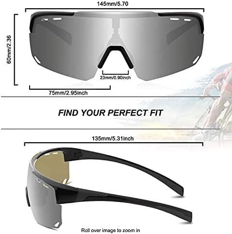 Óculos de sol esportivos polarizados ukoly com 4 lentes intercambiáveis, óculos de ciclismo homens mulheres, beisebol com óculos