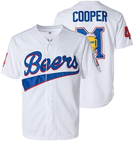 Costura Doug Remer Beers Jersey Joe Cooper 44# 17# Movie Baseball Jerseys for Mens S-3xl