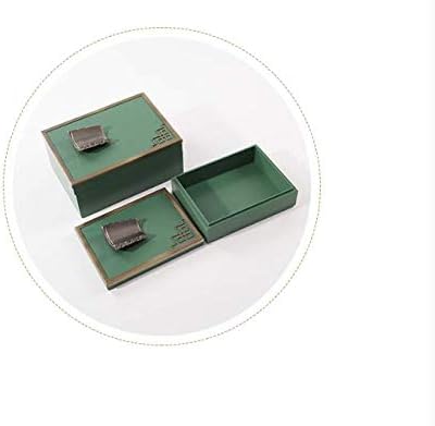 Caixa criativa de joias de coleta de madeira verde Caixa de joias de estudo Ornamentos da sala Retro Soft Decorações
