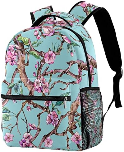 Adamion Boys Backpack Pink Flor Dewdrop Bookbag para sacolas do ensino médio Viaje de volta 11.5x8x16 em