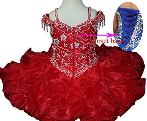 Junguan Baby Girls Off the ombro Cupcake Dress Dress Short Giltz National for Infant Birthday Party Tutu Vestres St004