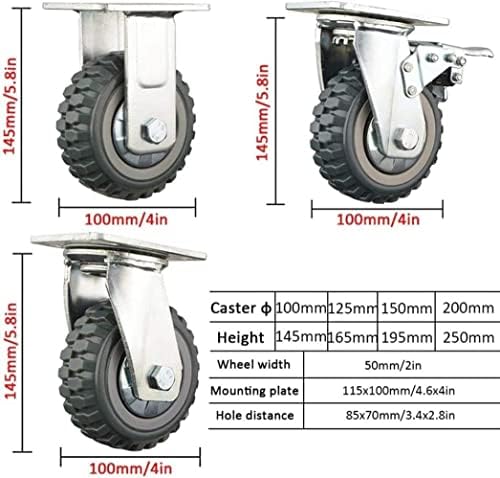 Morices rodízios Roda universal com roda direcional de freio Roda mudo de 6 polegadas 8 polegadas Anti-Skid Wheel Wear