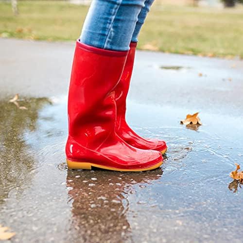Botas de chuva para mulheres botas de trabalho 2022 botas de caminhada botas pretas boot de bota de joelho alto