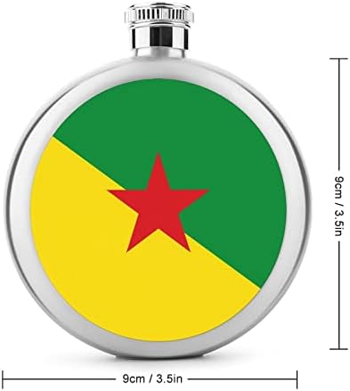 Bandeira da Guiana Francesa Premium 5 onças Frasco de quadril para homens Liquor Set de alcoolas de bolso de aço inoxidável