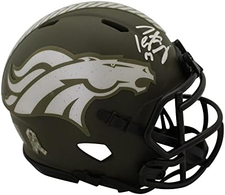 Peyton Manning assinou Denver Broncos Salute Speed ​​Mini Capacete Fan 38953 - Mini capacetes autografados da NFL