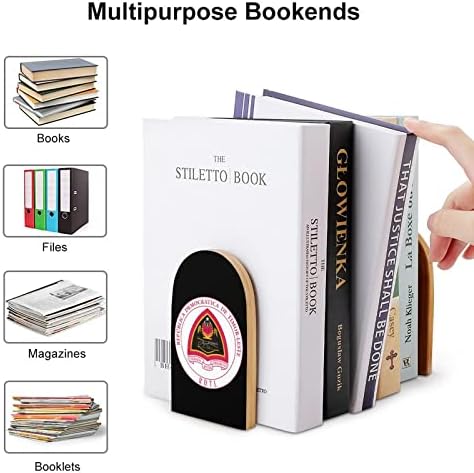 Brasão de braços de Livros de madeira de Timor Leste para prateleiras Organizador de livros de escritórios não esquisitos Stand 1 par para estante de livros decorativos