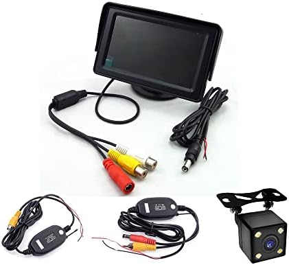 Color de 4,3 polegadas TFT LCD Exibir monitor de câmera traseira sem fio para estacionamento Câmera de backup traseiro para carro para carro SUV Van caminhão
