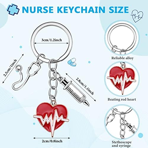 12 PCs Gunis Funny Nurse Gifts Para Mulheres Meninas Conjunto, incluindo 2 Oz Enfermeiras Vidro Pequeno e Kichain Agradecemos Gretos de Apreciação de Enfermagem para Enfermagem Para Estudantes da Escola de Enfermagem