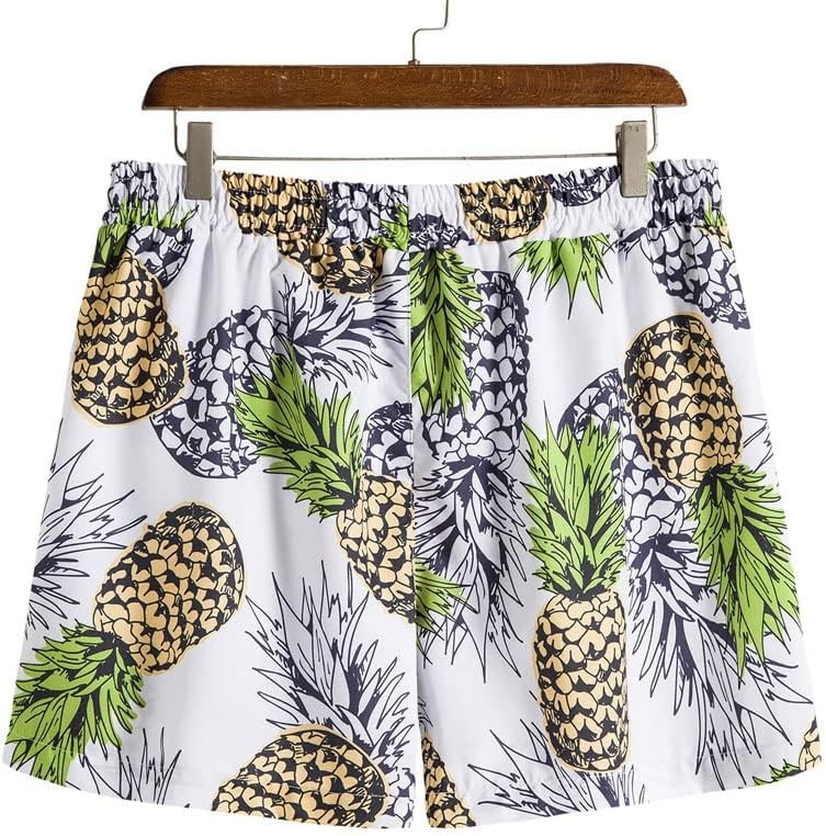 N/A Men's Trendy Loose Grande Size Hawaiian Beach Shorts