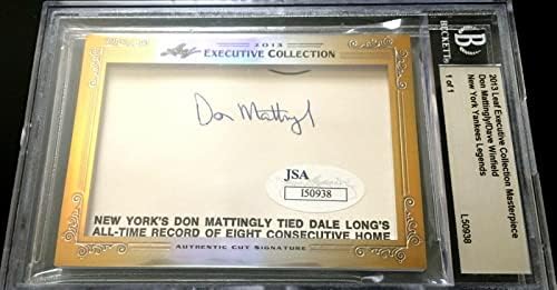 Don Mattingly e Dave Winfield 2013 Leaf Masterpiece Cut Signature Signated 1/1 JSA - MLB Cartões de beisebol autografados