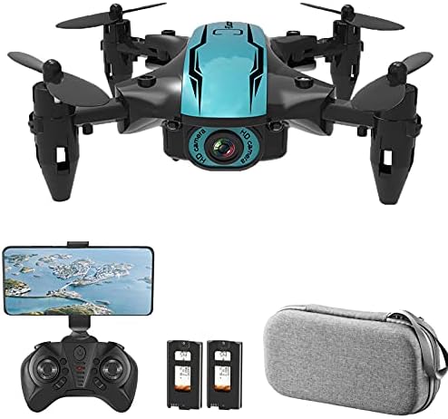 Burko RC Drone, CS02 RC Drone com câmera 4K WiFi FPV Beginner Drone Mini Dobring Quadcopter Toy for Kids Headless Track Voo LED LED LUZES BACO DE ARMAZENO