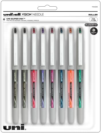 canetas de rollerball de agulha com visão uniball com ponto fino de 0,7 mm, diversas canetas de rollerball de infusão