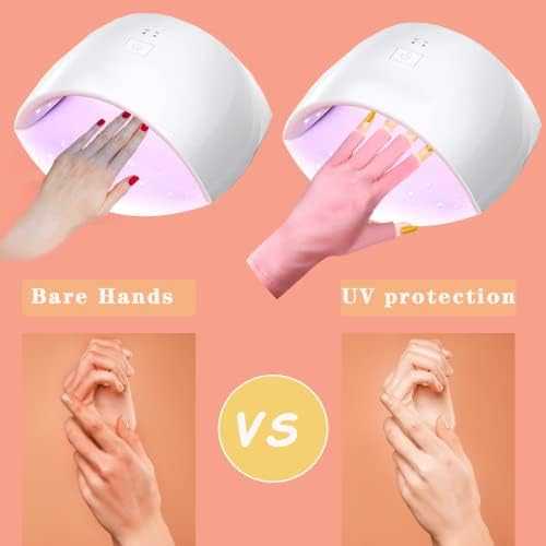 Luvas anti -UV cooslim para lâmpada de unhas em gel, luva de escudo UV para mulheres, luvas de proteção UPF50+ para manicures