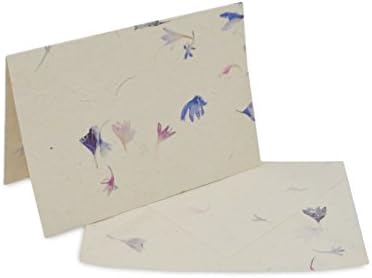 Cartão de felicitações e caixa de envelope nepalês com papel com papel lokta artesanal do Nepal, 15 cartões de felicitações