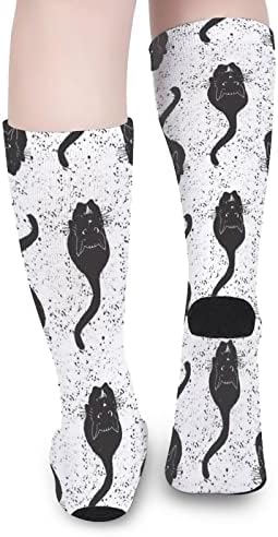 WeedKeyCat Vintage Black Cats Crew Socks ROVA NOVA FONITY IMPRESSO GRAPHIC CASUAL MODERATE SPERCIME