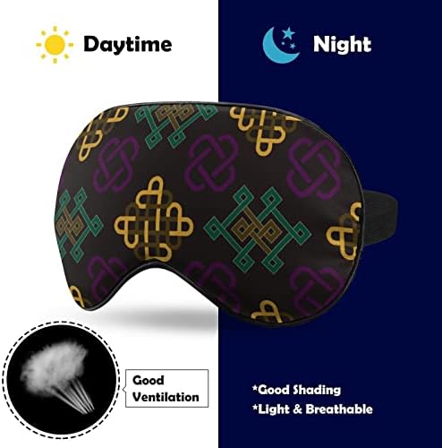 Símbolos tradicionais da Mongólia Máscara do sono Máscara Durável Tamas de máscara de olho macias com cinta ajustável para