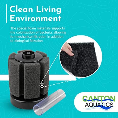 Canton Aquatics Ista Round Bio Sponge para filtro de aquário - usado para aquários de 20 galões - Filtração mecânica e biológica - fácil de instalar e usar - água oxigenada - pequena