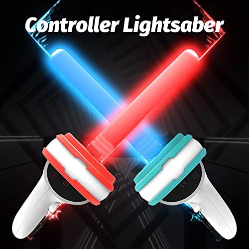 Ermorgen Beat Sabre Extension Grips Compatível para Quest 2, iluminando alças duplas acessórios do controlador VR para experiência