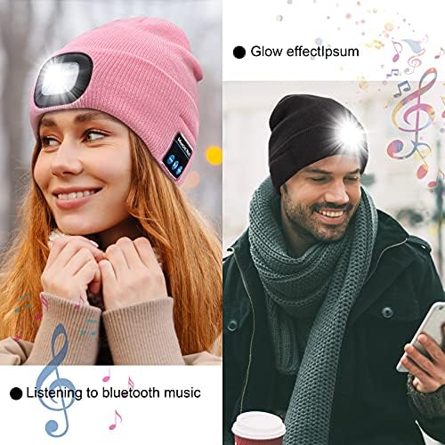 Keains Unissex Bluetooth Feanie Hat com fones de ouvido leves e sem fio, presentes de tecnologia de Natal exclusivos para homens, mulheres,