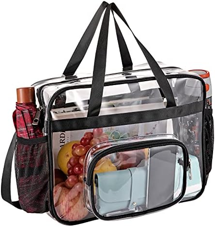 Ueoe Clear Bags Stadium Aprovado, veja através da bolsa+bolsa transparente de alça de ombro grande