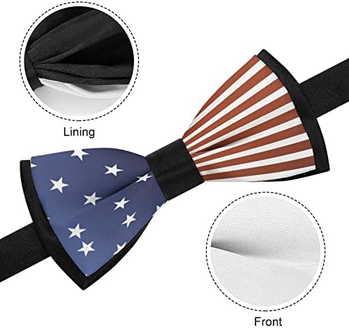 America Flag Men's Bow the Bow Ajuste Ajuste Bowtie para Wedding Formal Wear Tuxedo