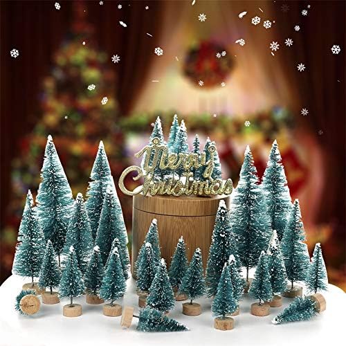 Lynn 48pcs Mini Árvore de Natal Fosco Artificial para Casa para Casa Decoração