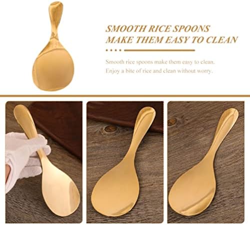 Bestonzon Table Decor Rice Paddle Rice Spoon: Rice de aço inoxidável Servendo colher de cozinha arroz de arroz Spatula
