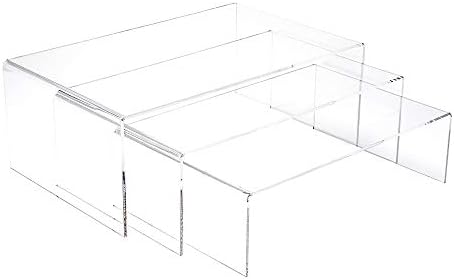 Clear Tek Clear Acrylic Buffet Display Stand - 3 tamanhos - 15 3/4 x 11 3/4 x 6 - 1 caixa de contagem - Restaurantware